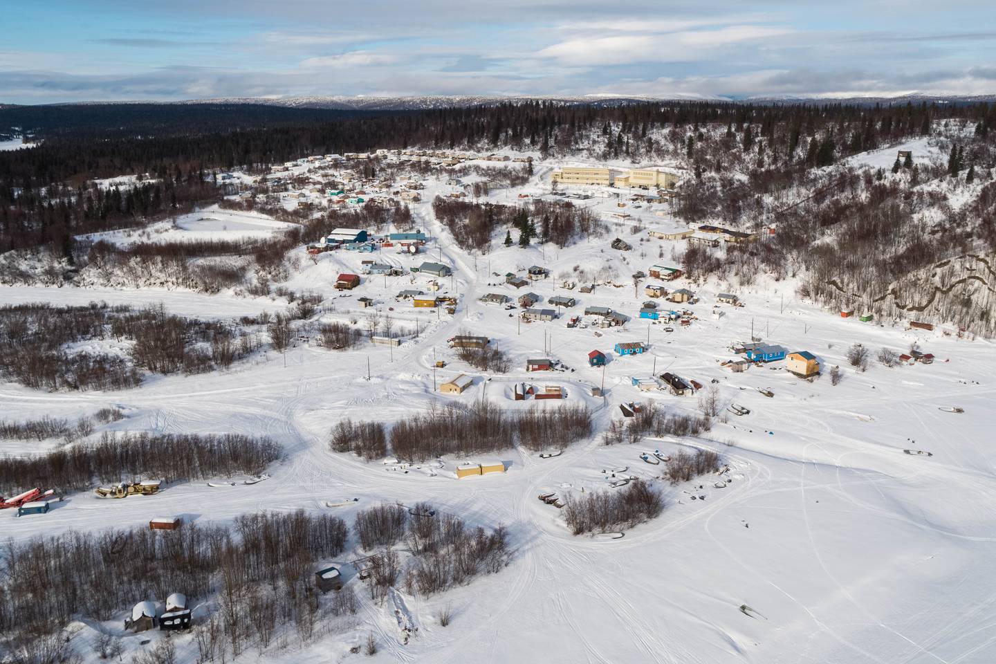 ADN360, Russian Mission, aerial, aerial photo, aerial photography, aerial photos, aerials, rural Alaska, winter