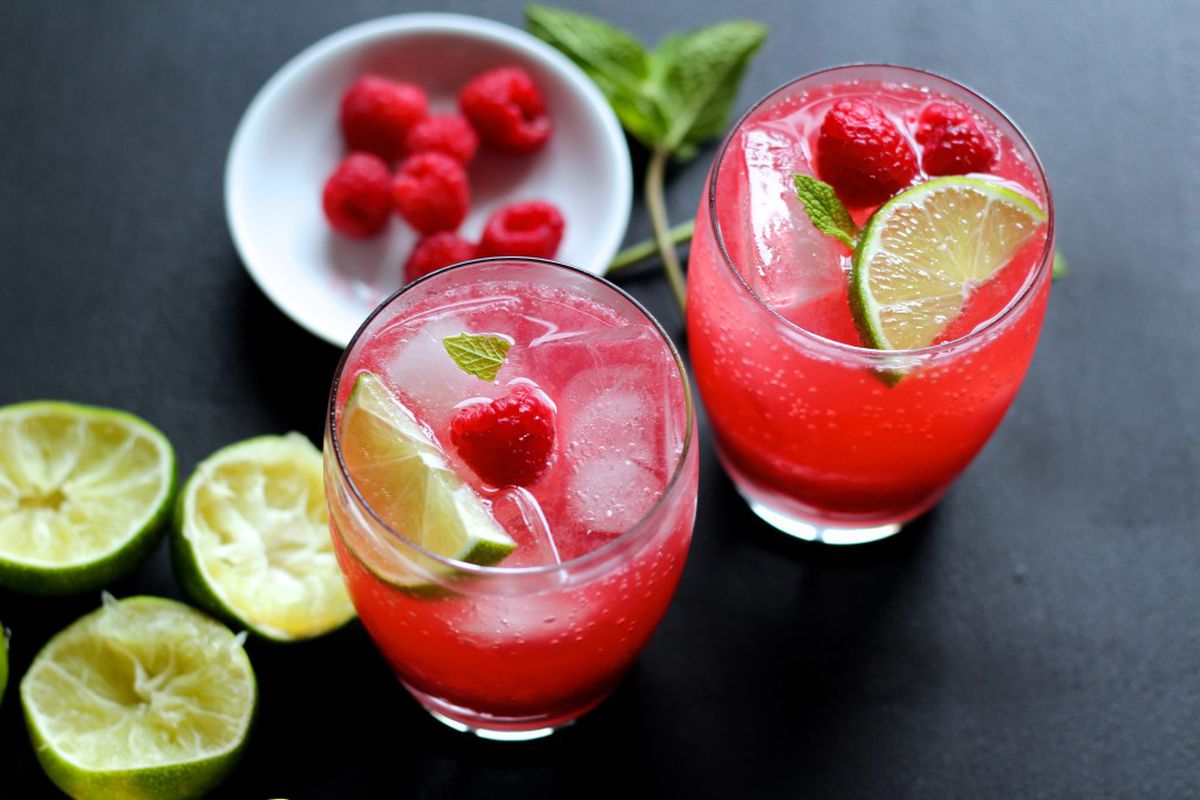 A limeade that's refreshing and pretty in raspberry pink ...