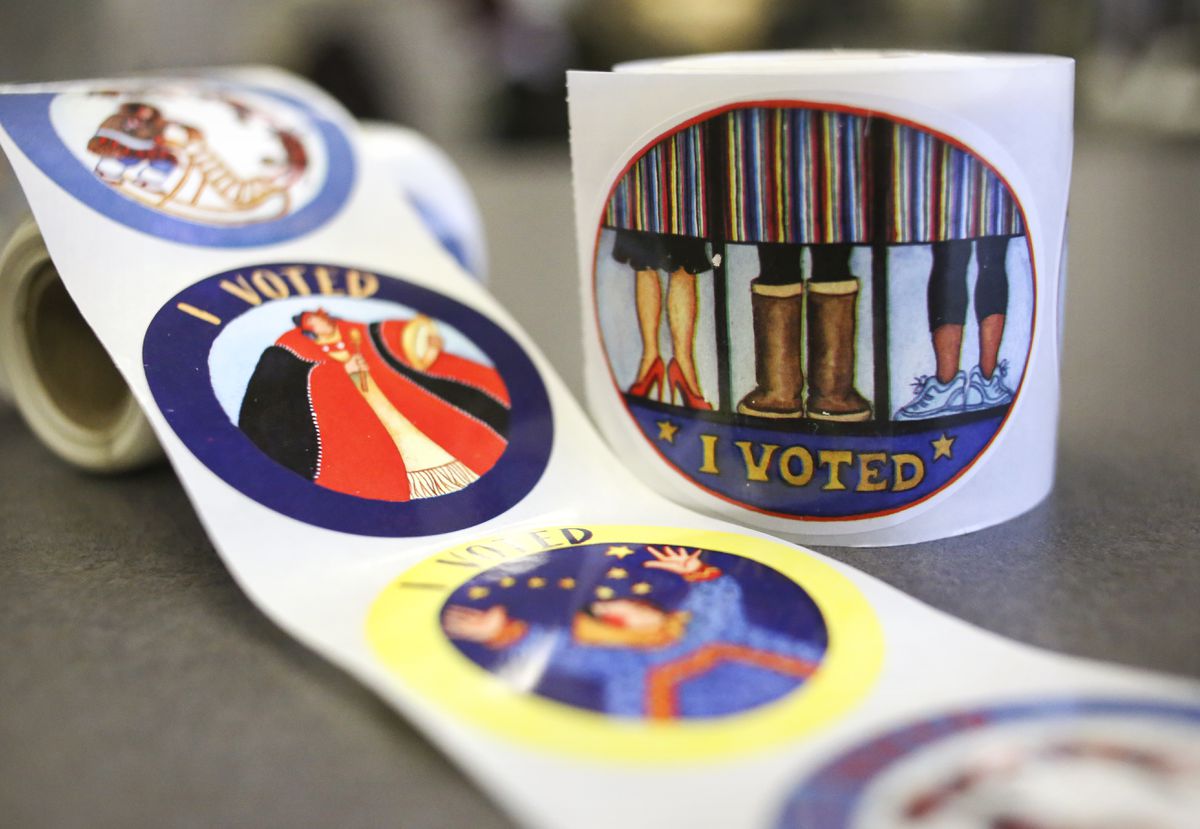 Alaska’s new ‘I Voted’ stickers celebrate women and emphasize Native languages