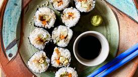 Don’t toss that salmon skin. Make sushi rolls with umami and crunch.