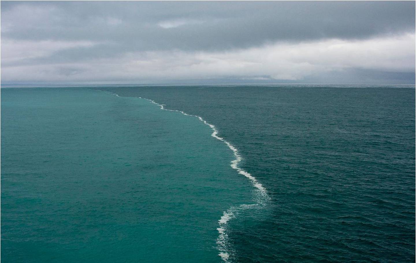 Place where two oceans meet in  the Gulf of Alaska