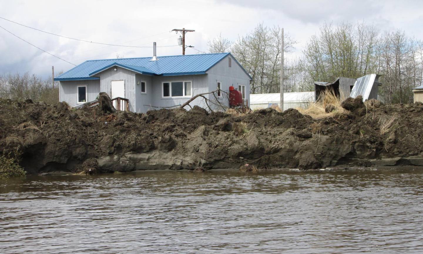 Akiak riverfront erosion 2019 Kuskokwim River