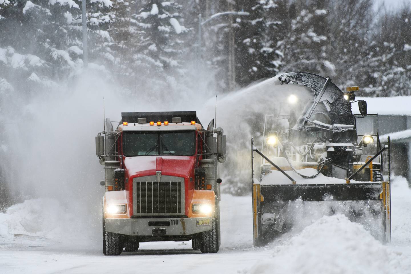 snow removal Anchorage, plow, grader, snow dump, winter