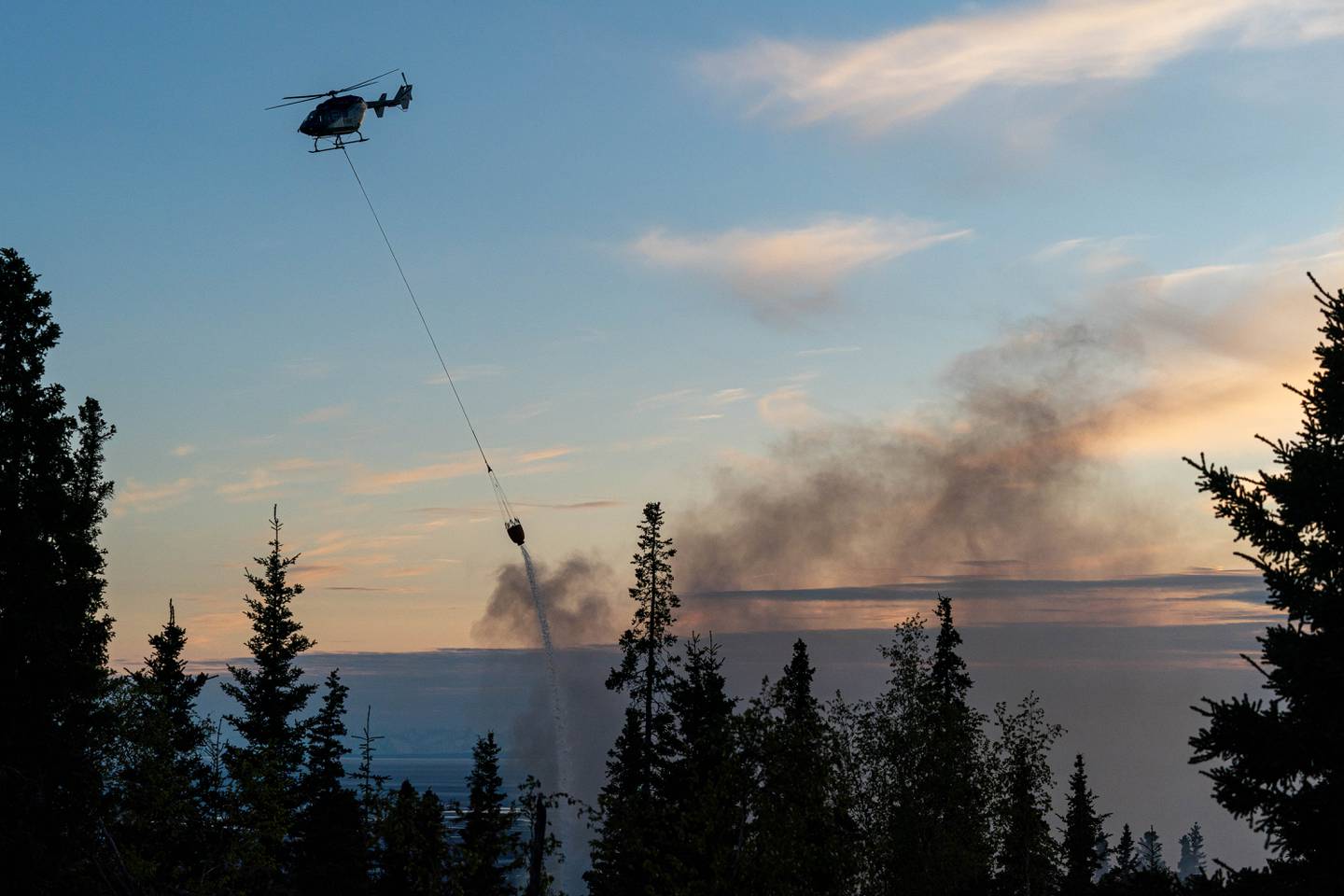 Anchorage, anchorage hillside, fire, helicopter, hillside, wildfire, wildland fire