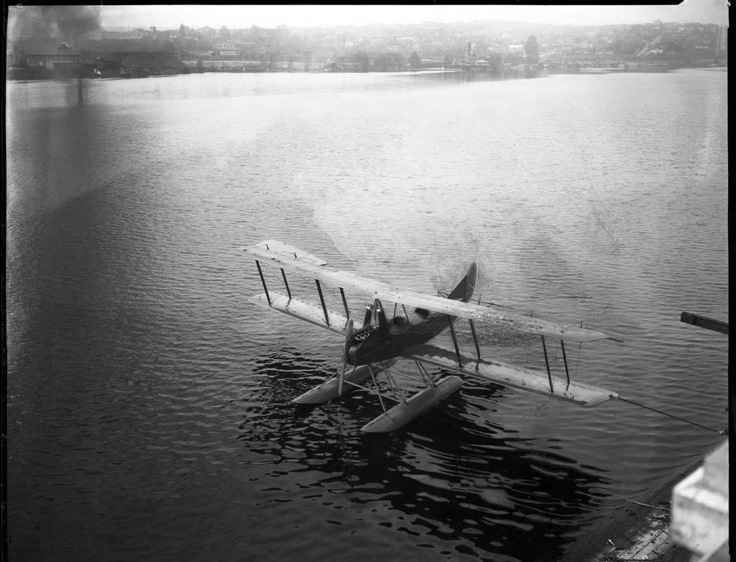 A Model C floatplane docked on Lake Union, Seattle in 1919