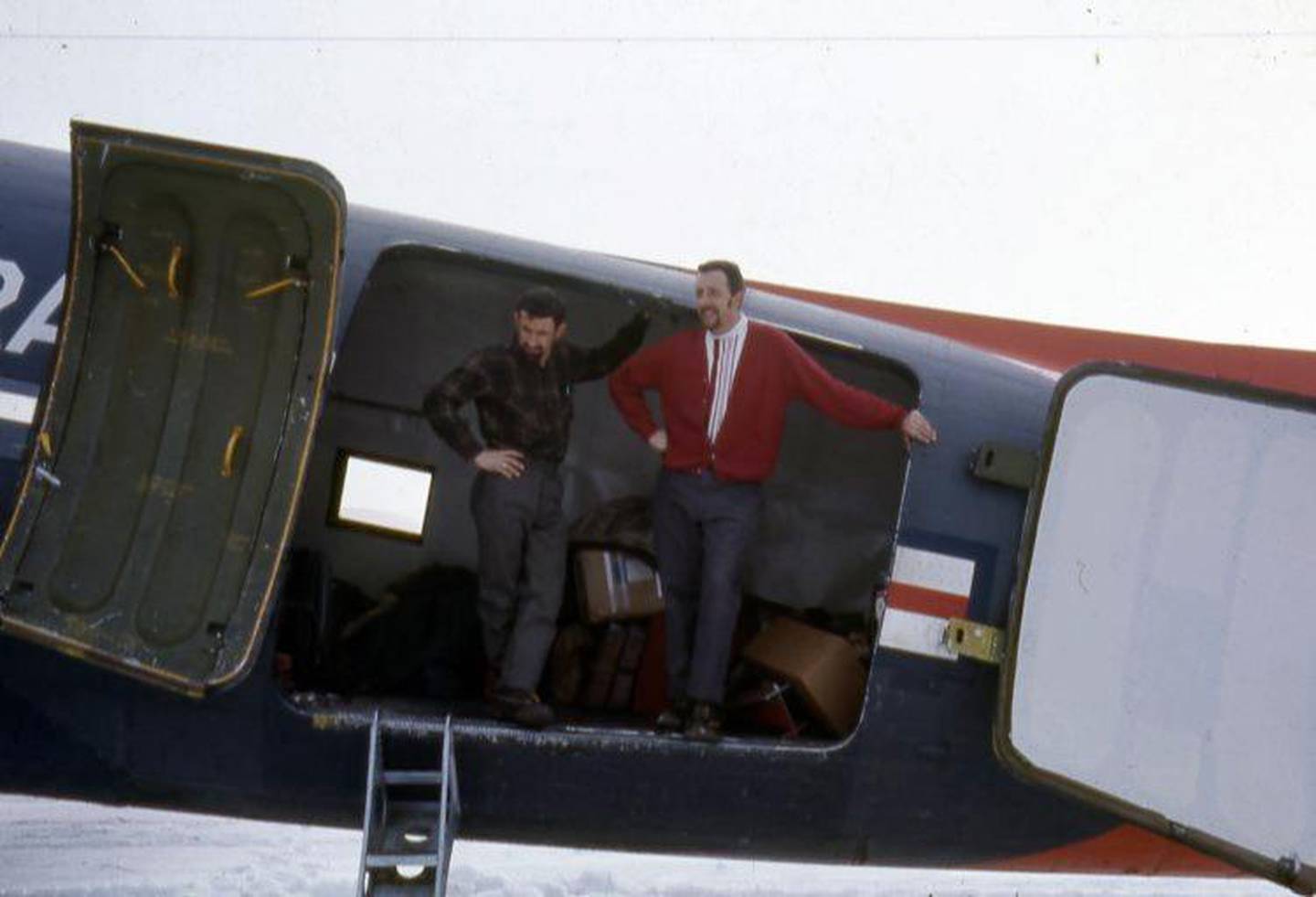 Personnel depart Fletcher's Ice Island in the Arctic Ocean in 1969