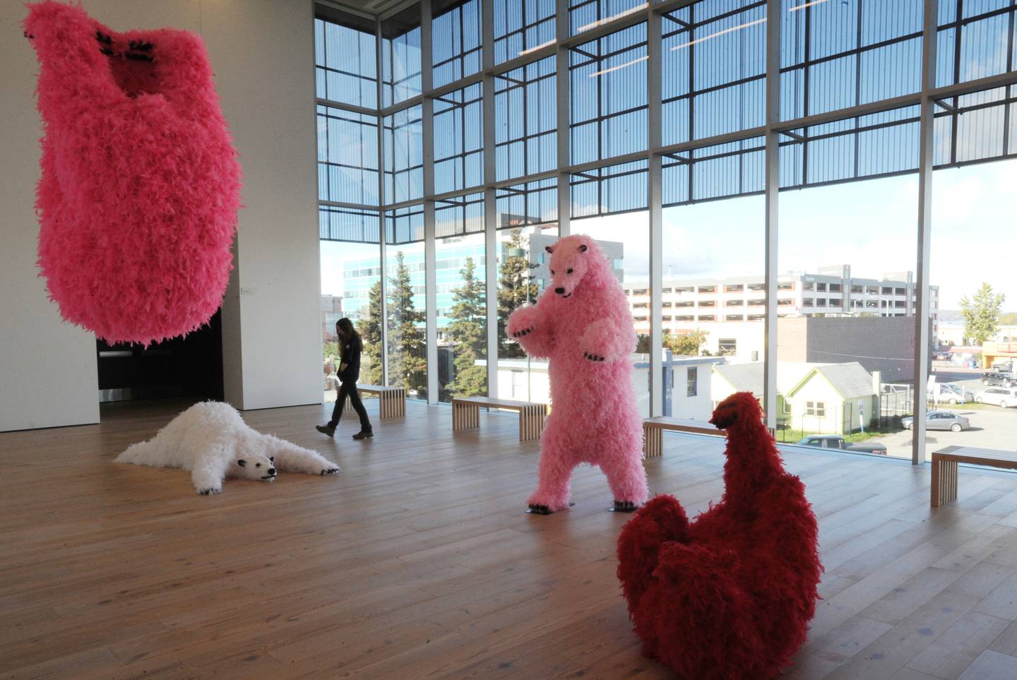 Polar bears exhibit by Paola Pivi at the Anchorage Museum