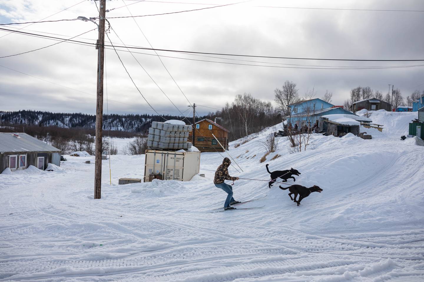 ADN360, Keith Pitka, Russian Mission, rural Alaska, skijor, skijoring, winter