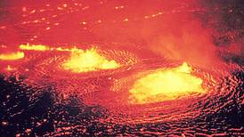 Why did Hawaii's Kilauea volcano shoot lava 80 feet into the air?
