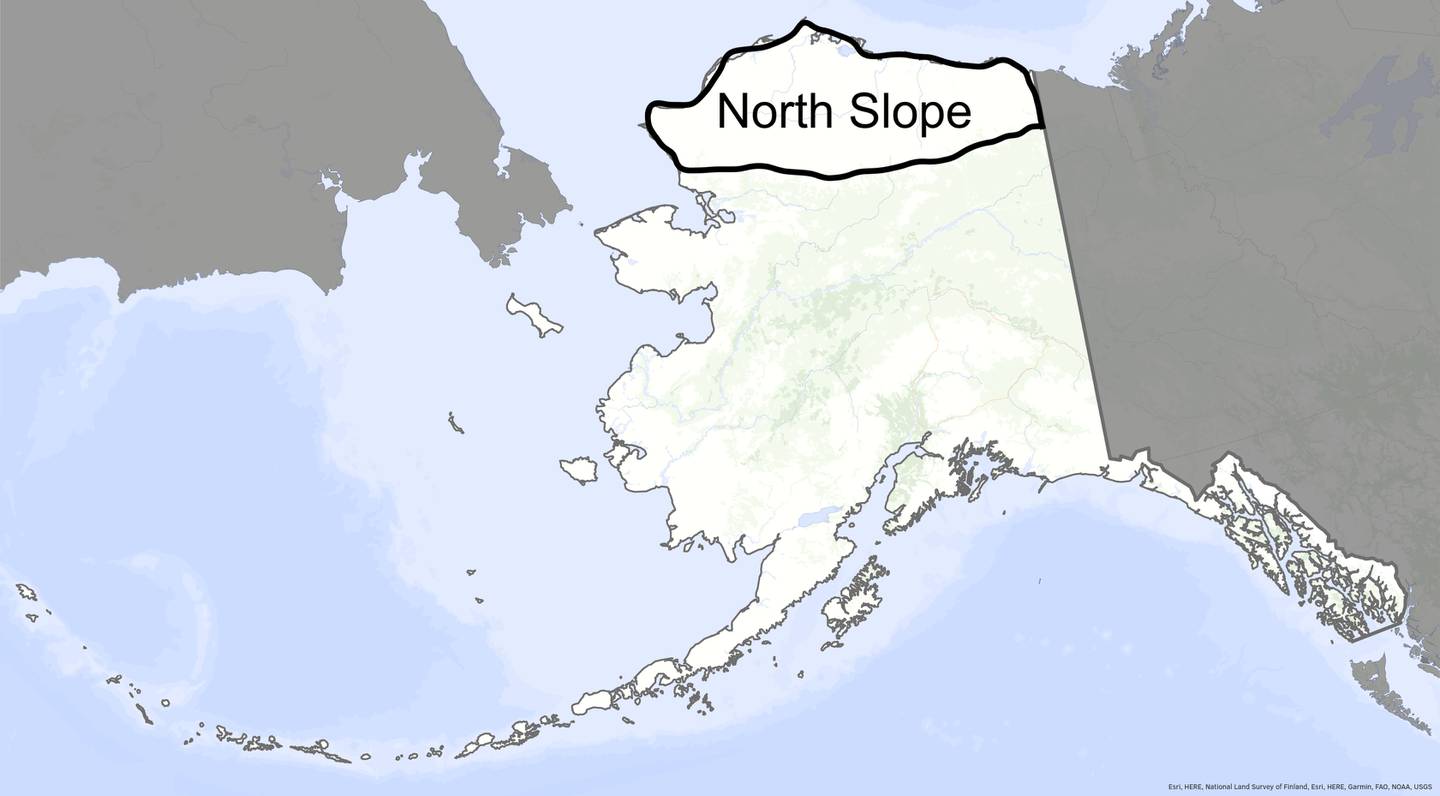 North Slope of Alaska locator map