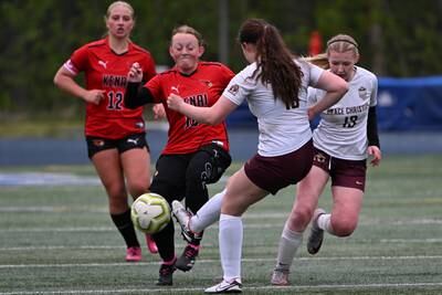 Kenai Central girls defeat Anchorage’s Grace Christian in opening round of state soccer tournament