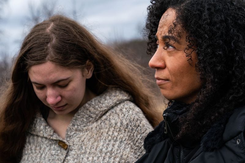 “These power lines? They’re not for me and my family. ... And the data centers? That’s not in West Virginia. That’s a whole different state,” says Mary Gee, right, with daughter Maria. (Salwan Georges/The Washington Post)